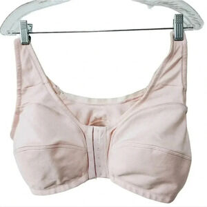 Comfort care cotton front closure pink bra 42B